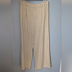 Beige Wide-Leg Pants